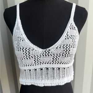 White Crochet Swimsuit Coverup Top